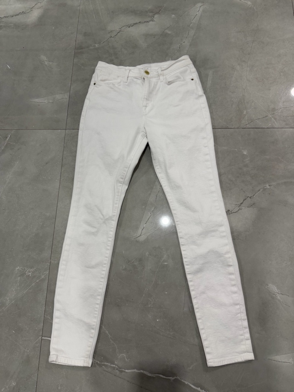 Frame Denim Women's White le high Skinny Jeans